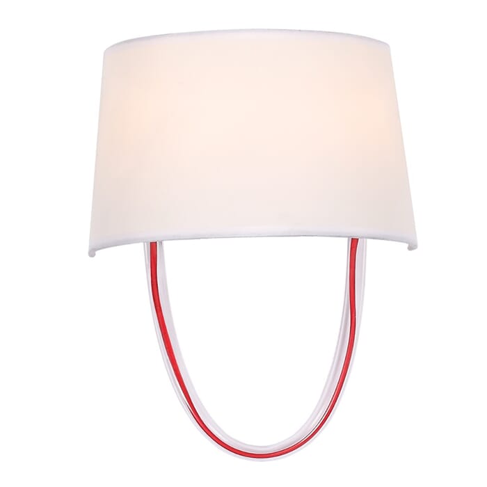 Crystorama Stella 2-Light 12" Wall Sconce in Polished Chrome And Red Cord Crystorama Stella 2-Light 12" Wall Sconce in Polished Chrome And Red Cord