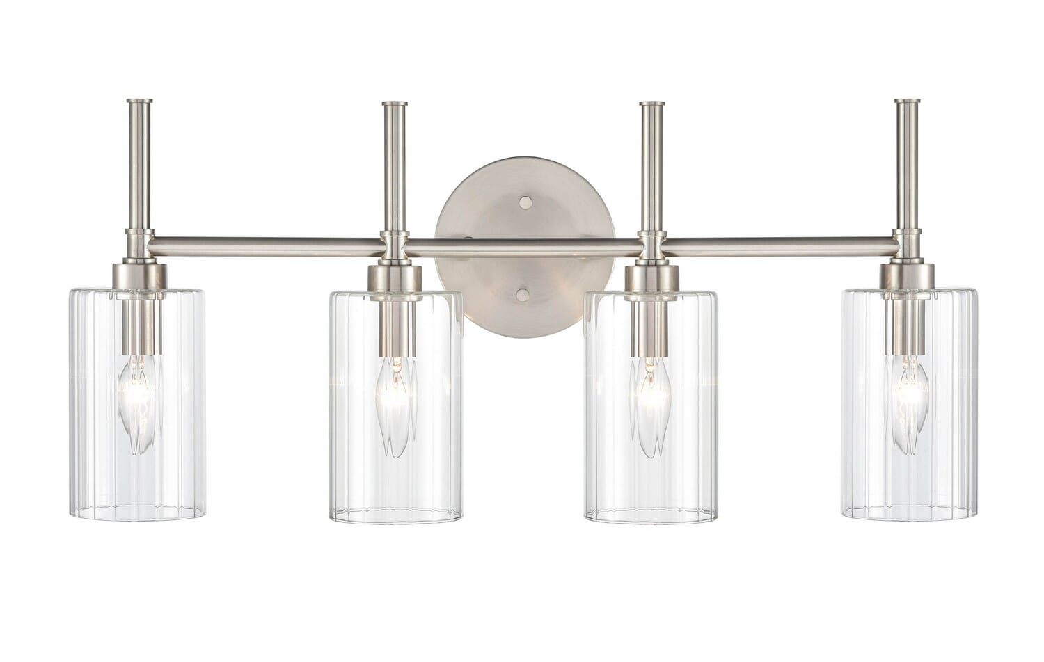 Brushed Nickel Four Light Vanity from the Chastine Collection