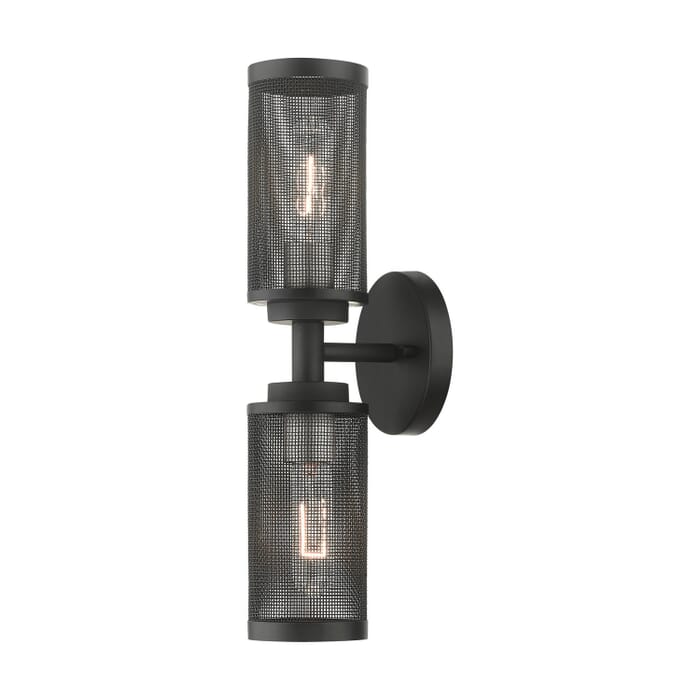 Industro 2-Light Wall Sconce in Black w with Brushed Nickels Industro 2-Light Wall Sconce in Black w with Brushed Nickels