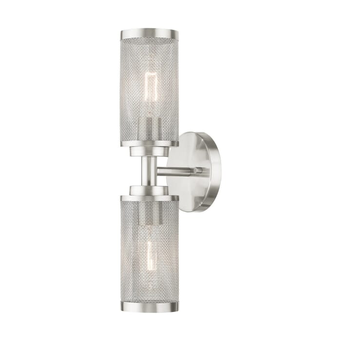 Industro 2-Light Wall Sconce in Brushed Nickel Industro 2-Light Wall Sconce in Brushed Nickel