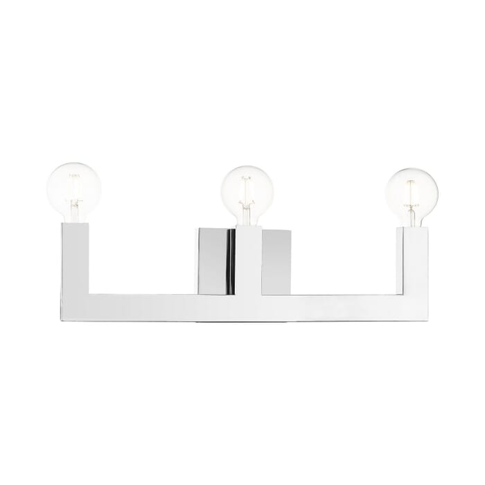 Solna 3-Light Bathroom Vanity Light in Polished Chrome Solna 3-Light Bathroom Vanity Light in Polished Chrome
