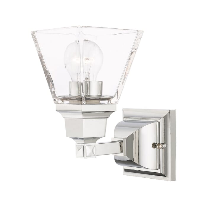 Mission 1-Light Wall Sconce in Polished Chrome Mission 1-Light Wall Sconce in Polished Chrome