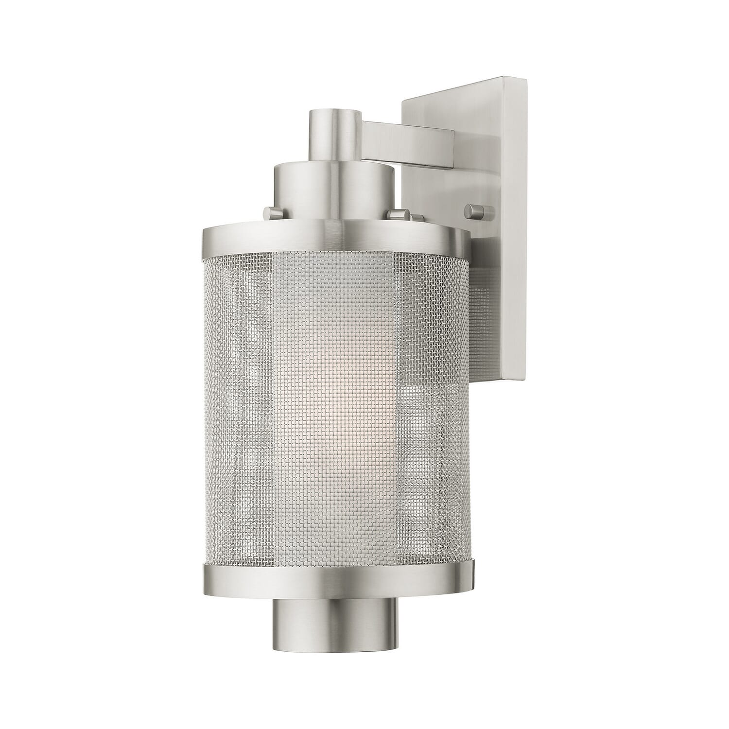 Nottingham 1-Light Outdoor Wall Lantern in Brushed Nickel