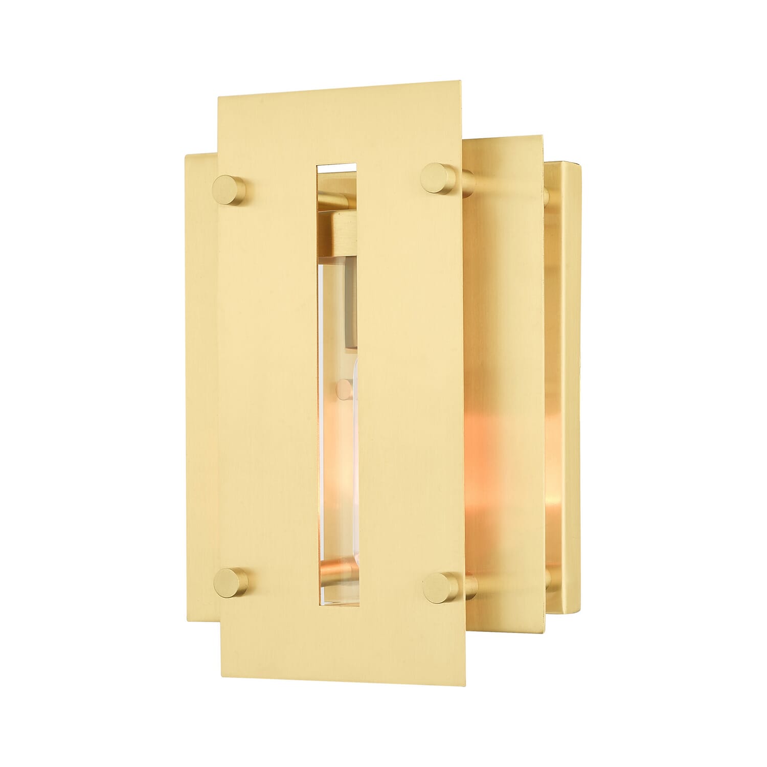 Utrecht 1-Light Outdoor Wall Lantern in Satin Brass