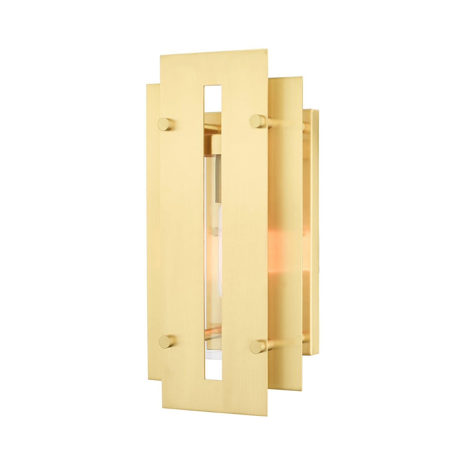 Utrecht 1-Light Outdoor Wall Lantern in Satin Brass