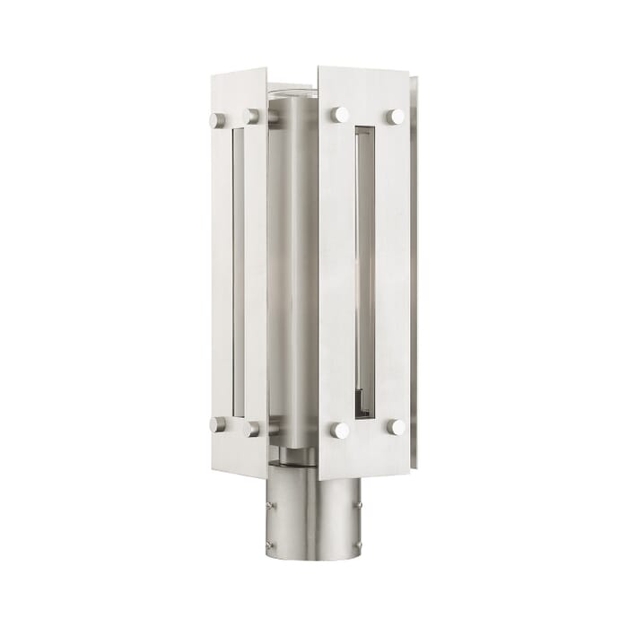 Utrecht 1-Light Outdoor Post Top Lantern in Brushed Nickel Utrecht 1-Light Outdoor Post Top Lantern in Brushed Nickel