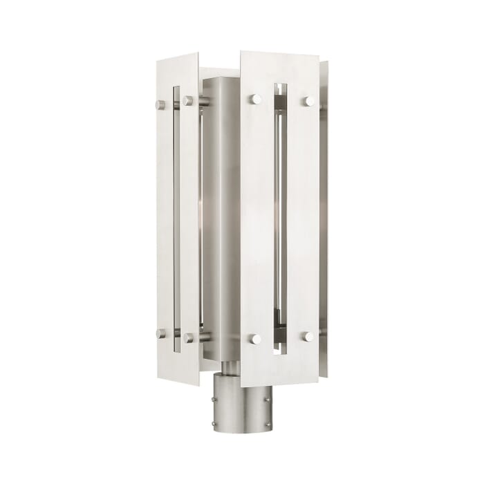 Utrecht 1-Light Outdoor Post Top Lantern in Brushed Nickel Utrecht 1-Light Outdoor Post Top Lantern in Brushed Nickel