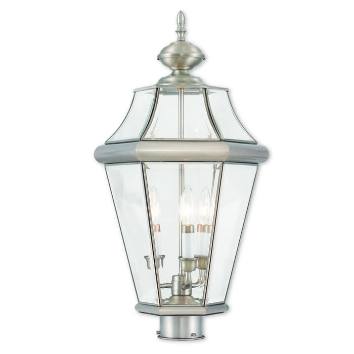 Georgetown 3-Light Post-Top Lanterm in Brushed Nickel Georgetown 3-Light Post-Top Lanterm in Brushed Nickel