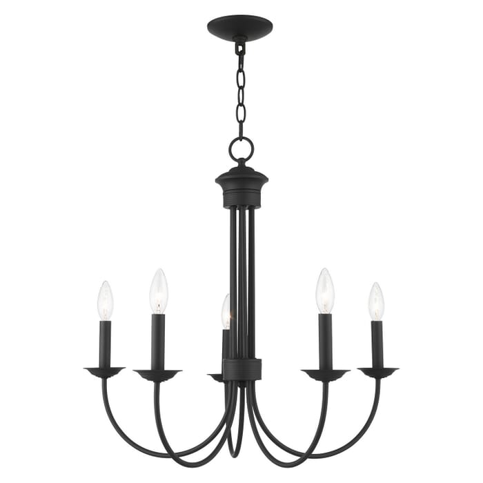 Estate 5-Light Chandelier in Black Estate 5-Light Chandelier in Black