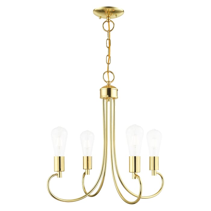 Bari 4-Light Chandelier in Polished Brass Bari 4-Light Chandelier in Polished Brass