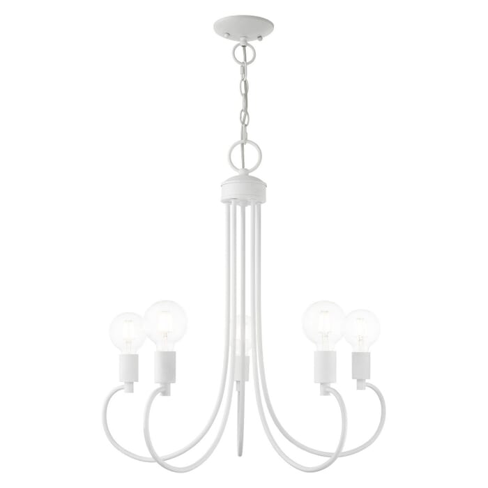 Bari 5-Light Chandelier in White Bari 5-Light Chandelier in White