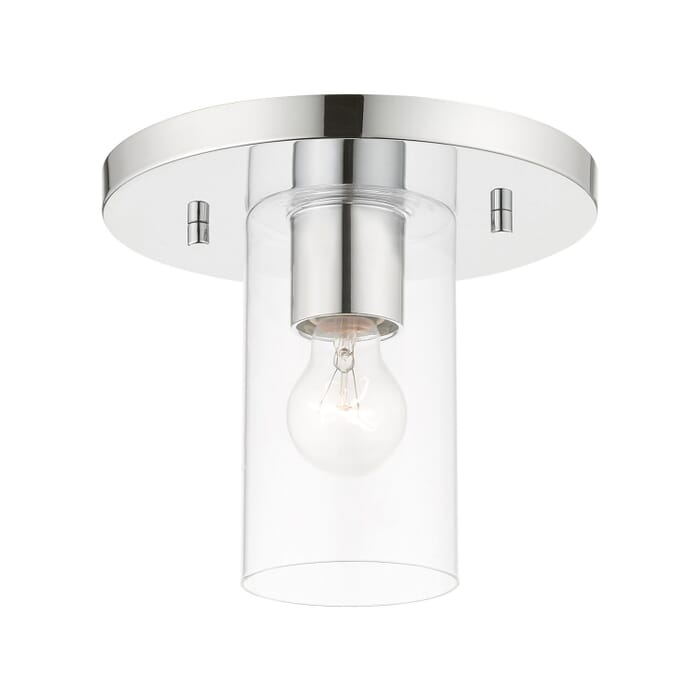 Zurich 1-Light Flush Mount in Polished Chrome Zurich 1-Light Flush Mount in Polished Chrome