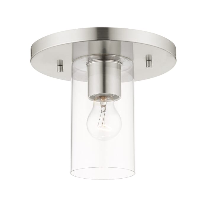 Zurich 1-Light Flush Mount in Brushed Nickel Zurich 1-Light Flush Mount in Brushed Nickel
