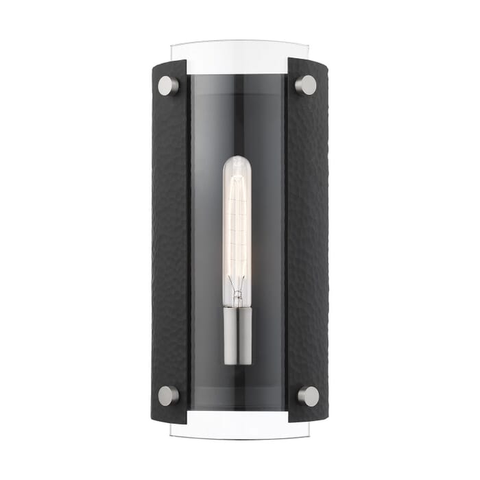 Barcelona 1-Light Wall Sconce in Black w with Brushed Nickels Barcelona 1-Light Wall Sconce in Black w with Brushed Nickels