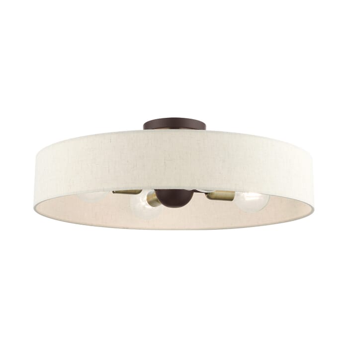 Venlo 4-Light Semi-Flush Mount in Bronze w with Antique Brasss Venlo 4-Light Semi-Flush Mount in Bronze w with Antique Brasss