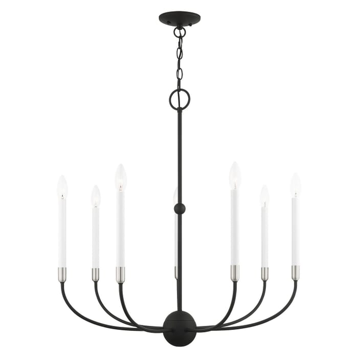 Clairmont 7-Light Chandelier in Black w with Brushed Nickels Clairmont 7-Light Chandelier in Black w with Brushed Nickels