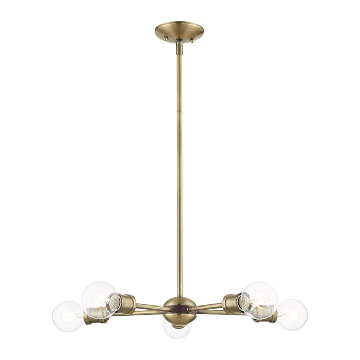 Lansdale 5-Light Chandelier in Antique Brass w with Bronzes Lansdale 5-Light Chandelier in Antique Brass w with Bronzes