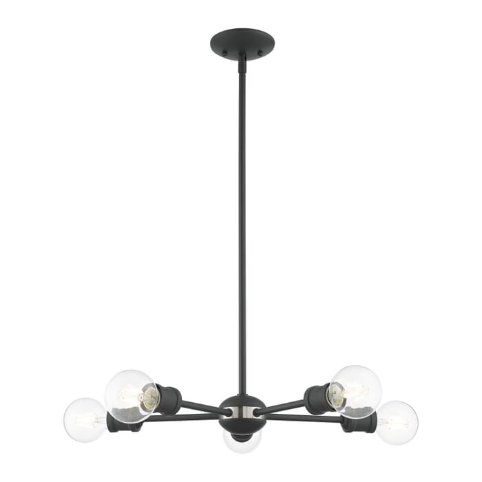 Lansdale 5-Light Chandelier in Scandinavian Gray w with Brushed Nickels Lansdale 5-Light Chandelier in Scandinavian Gray w with Brushed Nickels