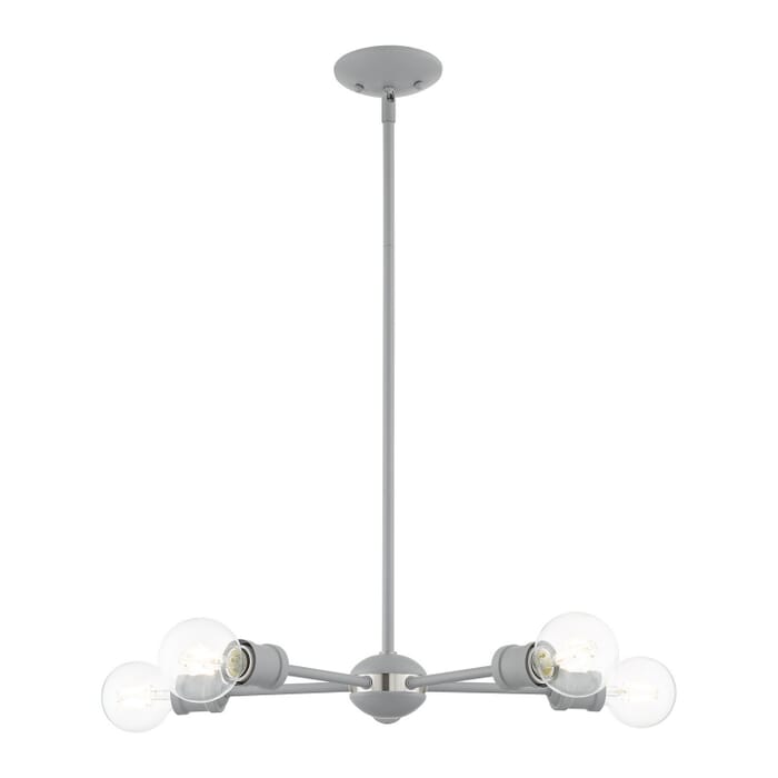 Lansdale 5-Light Chandelier in Nordic Gray w with Brushed Nickels Lansdale 5-Light Chandelier in Nordic Gray w with Brushed Nickels