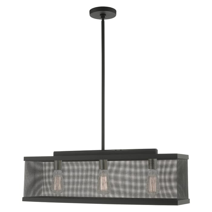 Industro 3-Light Chandelier in Black w with Brushed Nickels Industro 3-Light Chandelier in Black w with Brushed Nickels