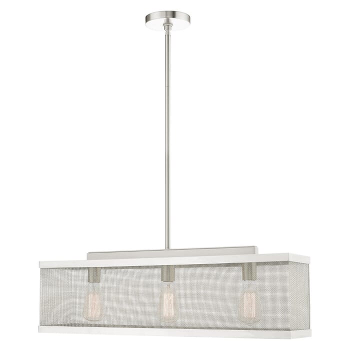 Industro 3-Light Chandelier in Brushed Nickel Industro 3-Light Chandelier in Brushed Nickel