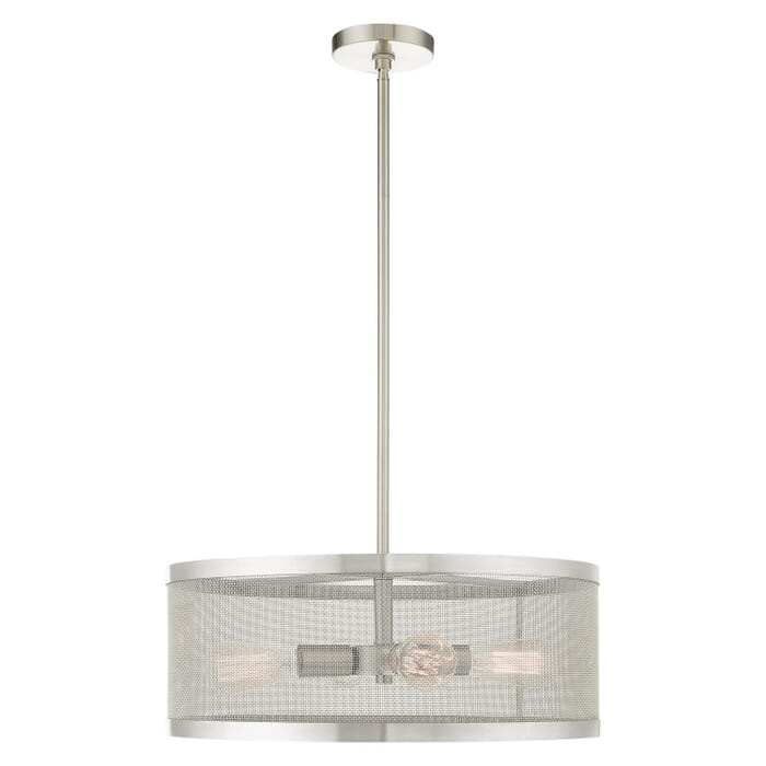 Industro 4-Light Chandelier in Brushed Nickel Industro 4-Light Chandelier in Brushed Nickel