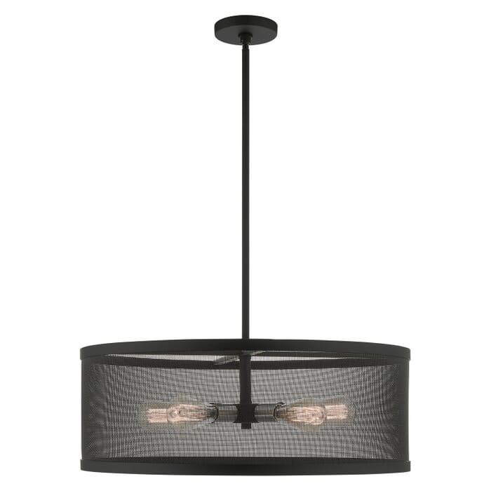 Industro 5-Light Chandelier in Black w with Brushed Nickels Industro 5-Light Chandelier in Black w with Brushed Nickels