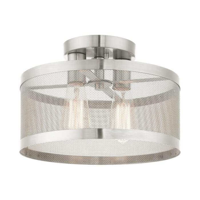 Industro 2-Light Semi-Flush Mount in Brushed Nickel Industro 2-Light Semi-Flush Mount in Brushed Nickel