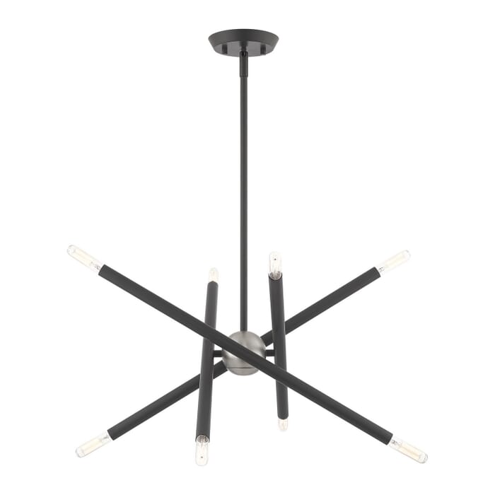 Soho 8-Light Chandelier in Scandinavian Gray w with Brushed Nickels Soho 8-Light Chandelier in Scandinavian Gray w with Brushed Nickels