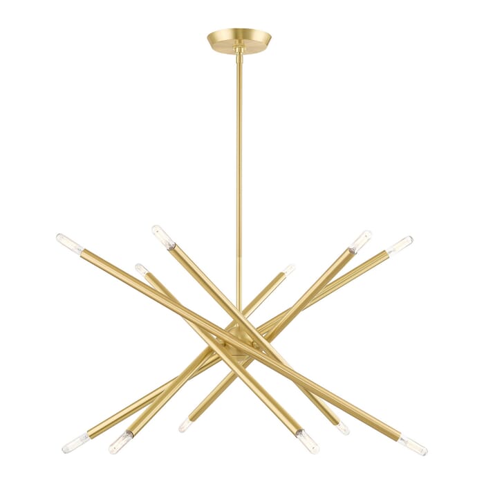 Soho 12-Light Chandelier in Satin Brass Soho 12-Light Chandelier in Satin Brass