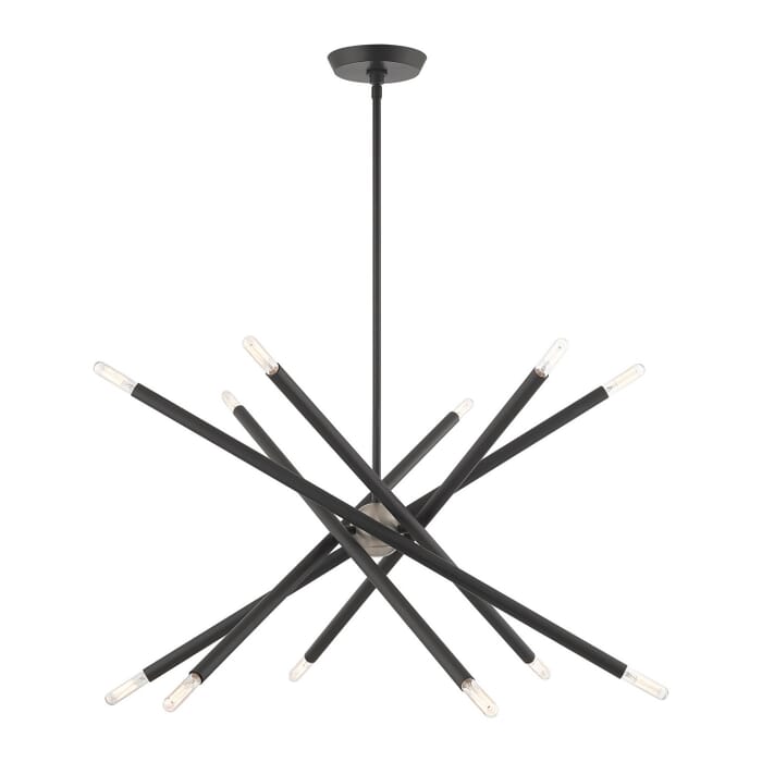 Soho 12-Light Chandelier in Scandinavian Gray w with Brushed Nickels Soho 12-Light Chandelier in Scandinavian Gray w with Brushed Nickels