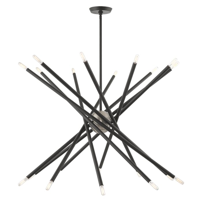 Soho 20-Light Chandelier in Scandinavian Gray w with Brushed Nickels Soho 20-Light Chandelier in Scandinavian Gray w with Brushed Nickels
