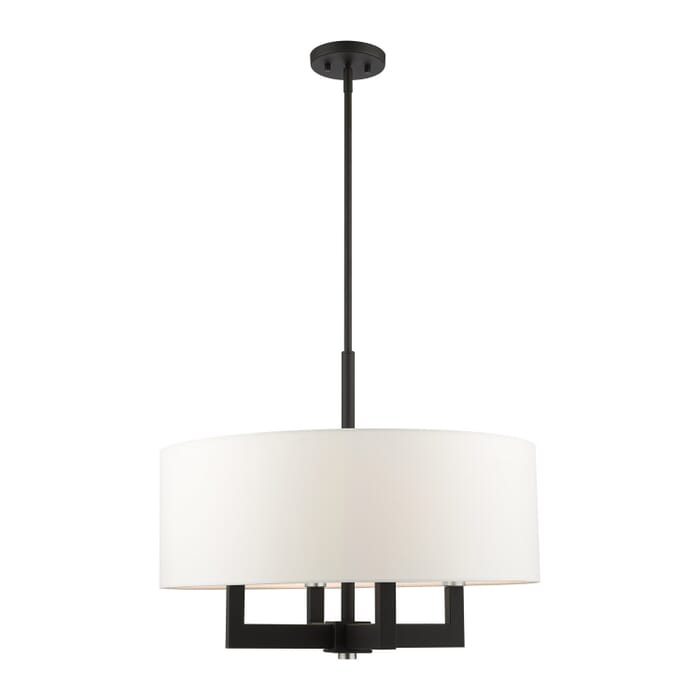 Cresthaven 4-Light Chandelier in Black w with Brushed Nickels Cresthaven 4-Light Chandelier in Black w with Brushed Nickels