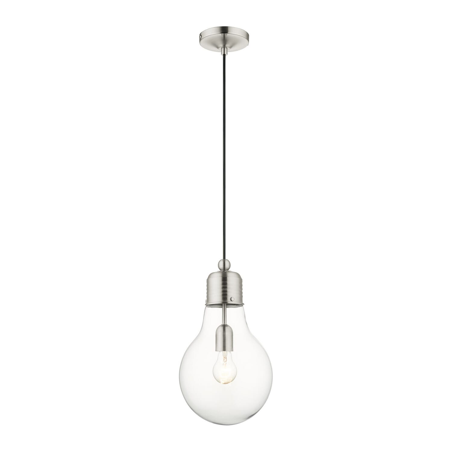 Hand Blown Art Glass Mini Pendants 1-Light Pendant in Brushed Nickel