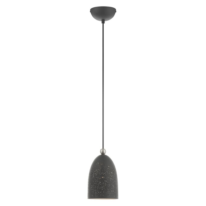 Arlington 1-Light Pendant in Scandinavian Gray w with Brushed Nickels Arlington 1-Light Pendant in Scandinavian Gray w with Brushed Nickels