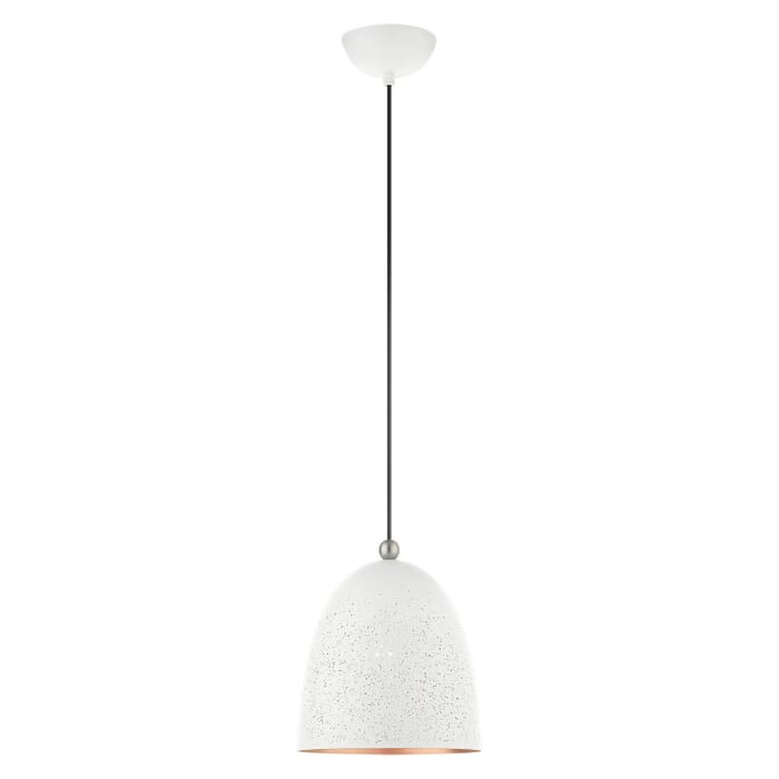 Arlington 1-Light Pendant in White w with Brushed Nickels Arlington 1-Light Pendant in White w with Brushed Nickels