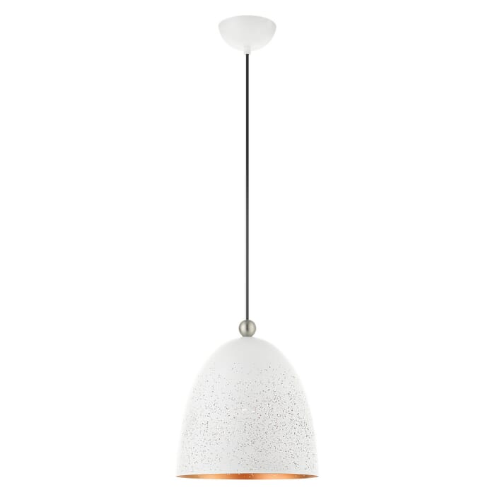 Arlington 1-Light Pendant in White w with Brushed Nickels Arlington 1-Light Pendant in White w with Brushed Nickels