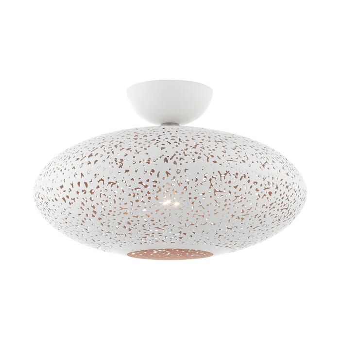 Charlton 1-Light Semi-Flush Mount in White w with Brushed Nickels Charlton 1-Light Semi-Flush Mount in White w with Brushed Nickels