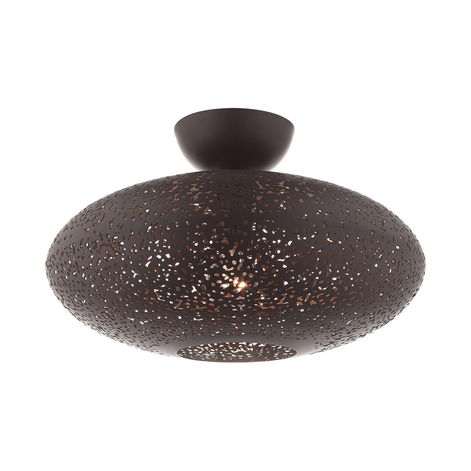 Charlton 1-Light Semi-Flush Mount in Bronze w with Antique Brasss