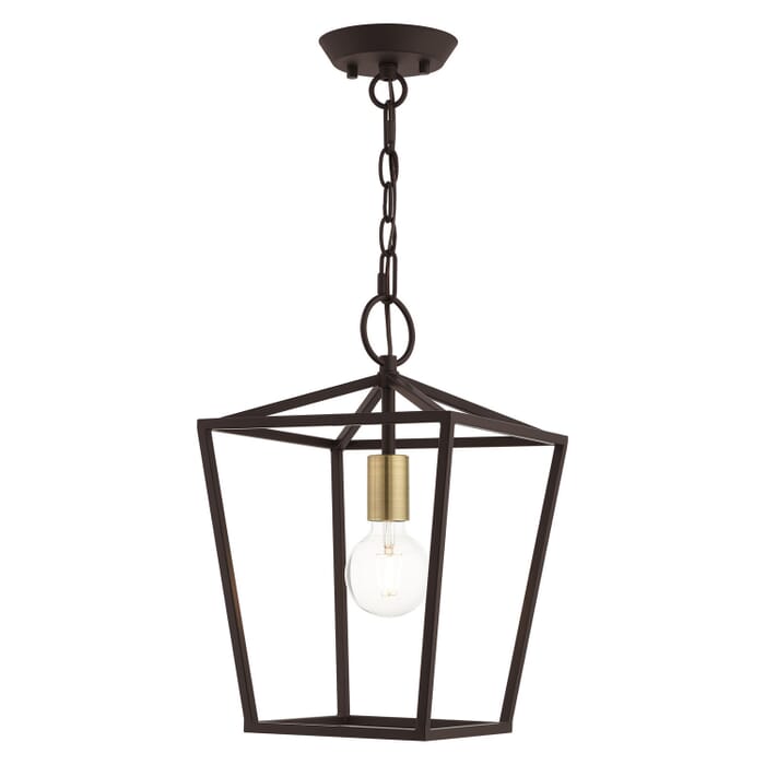 Devone 1-Light Convertible Semi-Flush with Lantern in Bronze Devone 1-Light Convertible Semi-Flush with Lantern in Bronze
