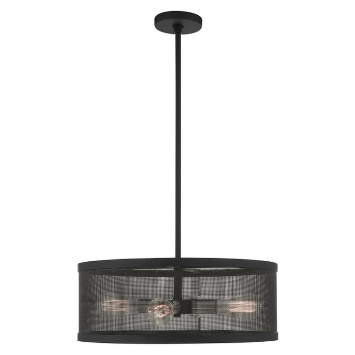 Industro 4-Light Chandelier in Black w with Brushed Nickels Industro 4-Light Chandelier in Black w with Brushed Nickels