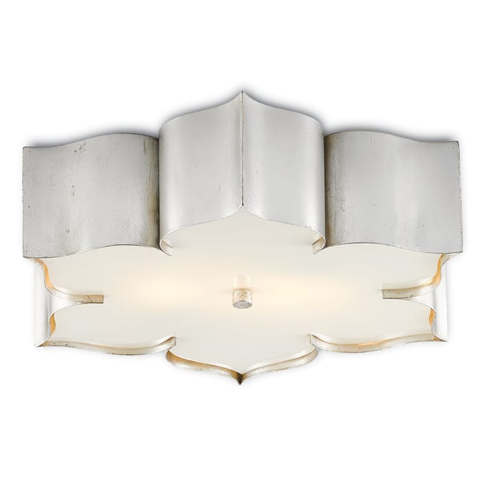 Currey & Company Grand Lotus Ceiling Light in Silver Leaf Currey & Company Grand Lotus Ceiling Light in Silver Leaf