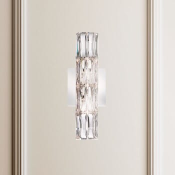 Schonbek Verve 3-Light Wall Sconce in Stainless Steel with Clear Crystals From Swarovski Crystals