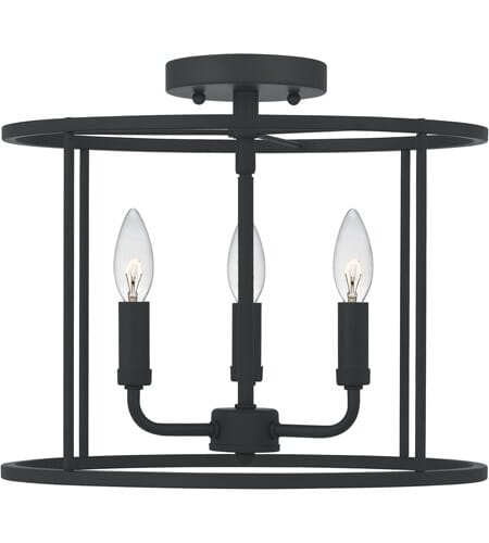 Quoizel Abner 3-Light Ceiling Light in Matte Black