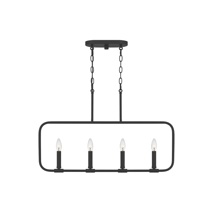 Quoizel Abner 4-Light Kitchen Island Light in Matte Black Quoizel Abner 4-Light Kitchen Island Light in Matte Black