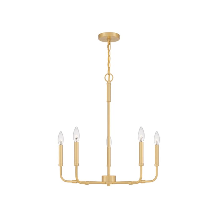 Quoizel Abner 5-Light Chandelier in Aged Brass Quoizel Abner 5-Light Chandelier in Aged Brass