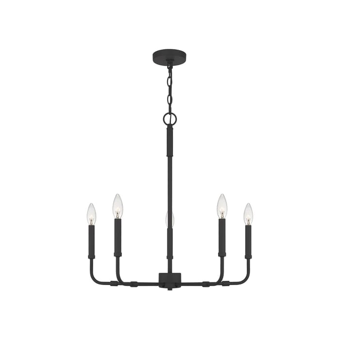 Quoizel Abner 5-Light Chandelier in Matte Black Quoizel Abner 5-Light Chandelier in Matte Black