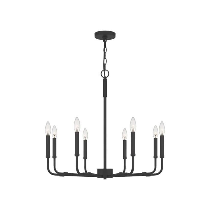 Quoizel Abner 8-Light Chandelier in Matte Black Quoizel Abner 8-Light Chandelier in Matte Black