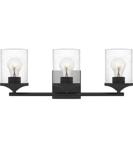 Quoizel Abner 3-Light Bathroom Vanity Light in Matte Black
