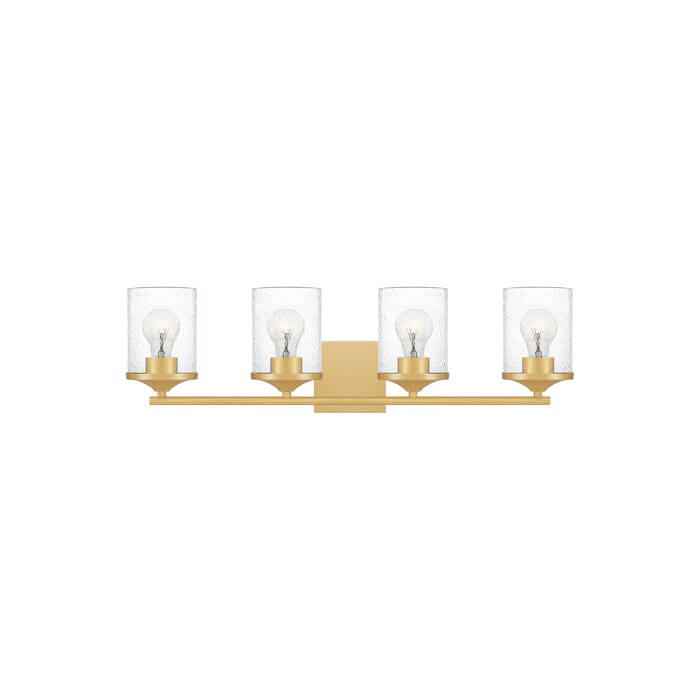 Quoizel Abner 4-Light Bathroom Vanity Light in Aged Brass Quoizel Abner 4-Light Bathroom Vanity Light in Aged Brass